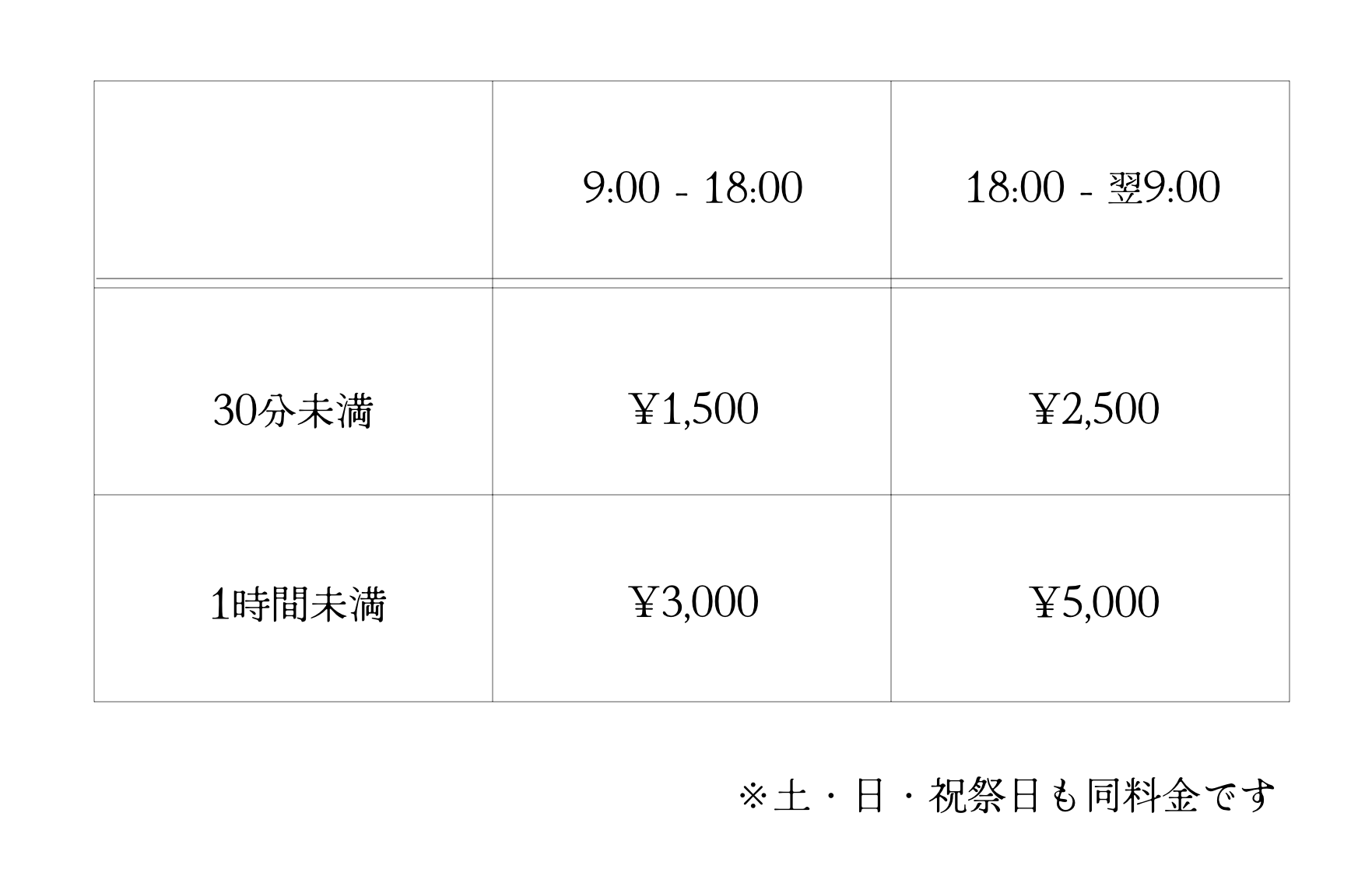 自費サービスご利用料金